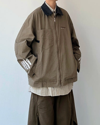 Two Tone Color Work Jacket N0932