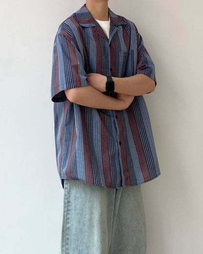 Multi Stripe Relaxed Shirt N0813