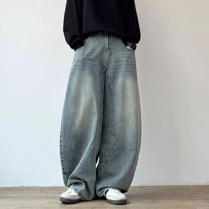 Vintage Wash Wide Denim Pants N0965