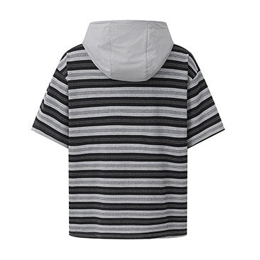 Gray Border Relaxed Half Sleeve Tee N1078
