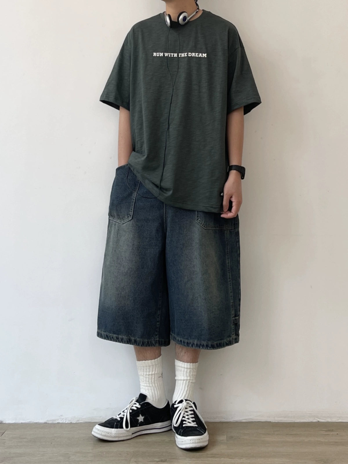 Dream Message Front Print Short Sleeve T-Shirt N0735