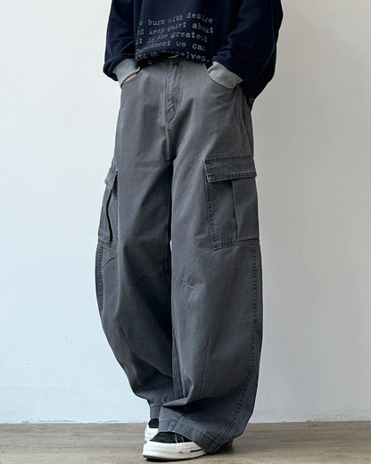 Wide Cargo Loose Fit Pants N0945