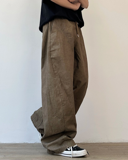 Retro Wide-Legged Work Pants N0887