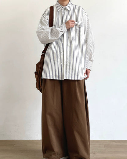 Mixed Stripe Panel Design Shirt N0709