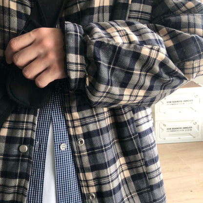 Loose Silhouette Check Shirt Jacket N0998