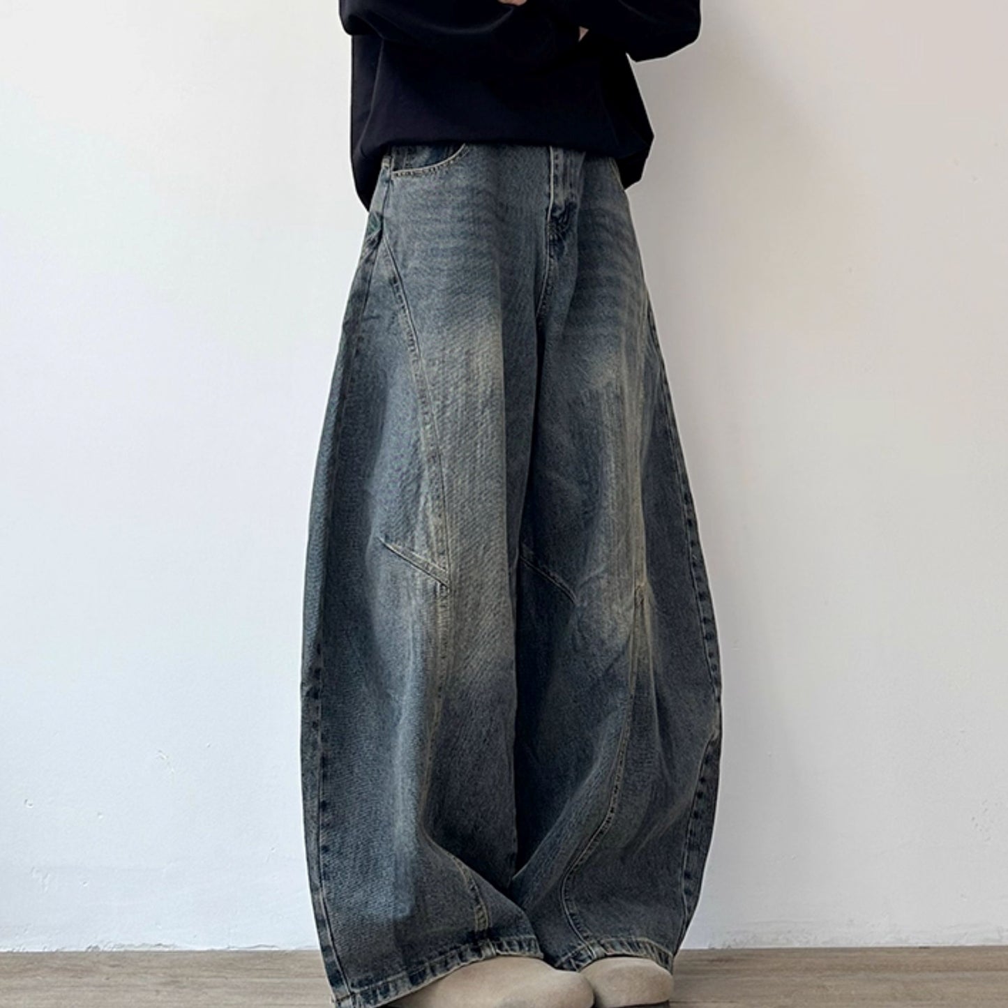 Volume Curve Loose Denim Pants N0994