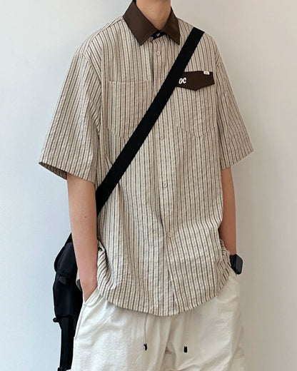 Retro Stripe Couple Shirt N0807