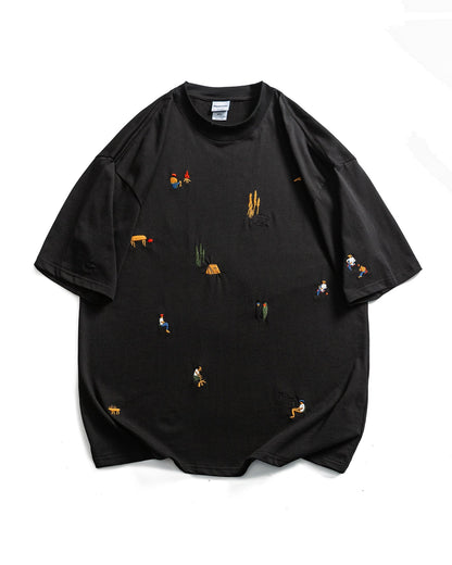 Outdoor Motif Pattern Short Sleeve T-Shirt N0797