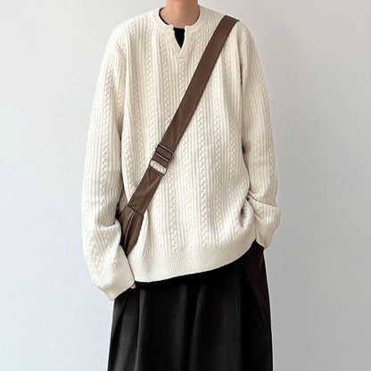 Cable Pattern Relax Fit Knit Sweater N0980