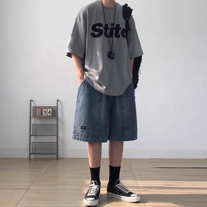 Front Print Crew Neck Half Sleeve T-Shirt N1092