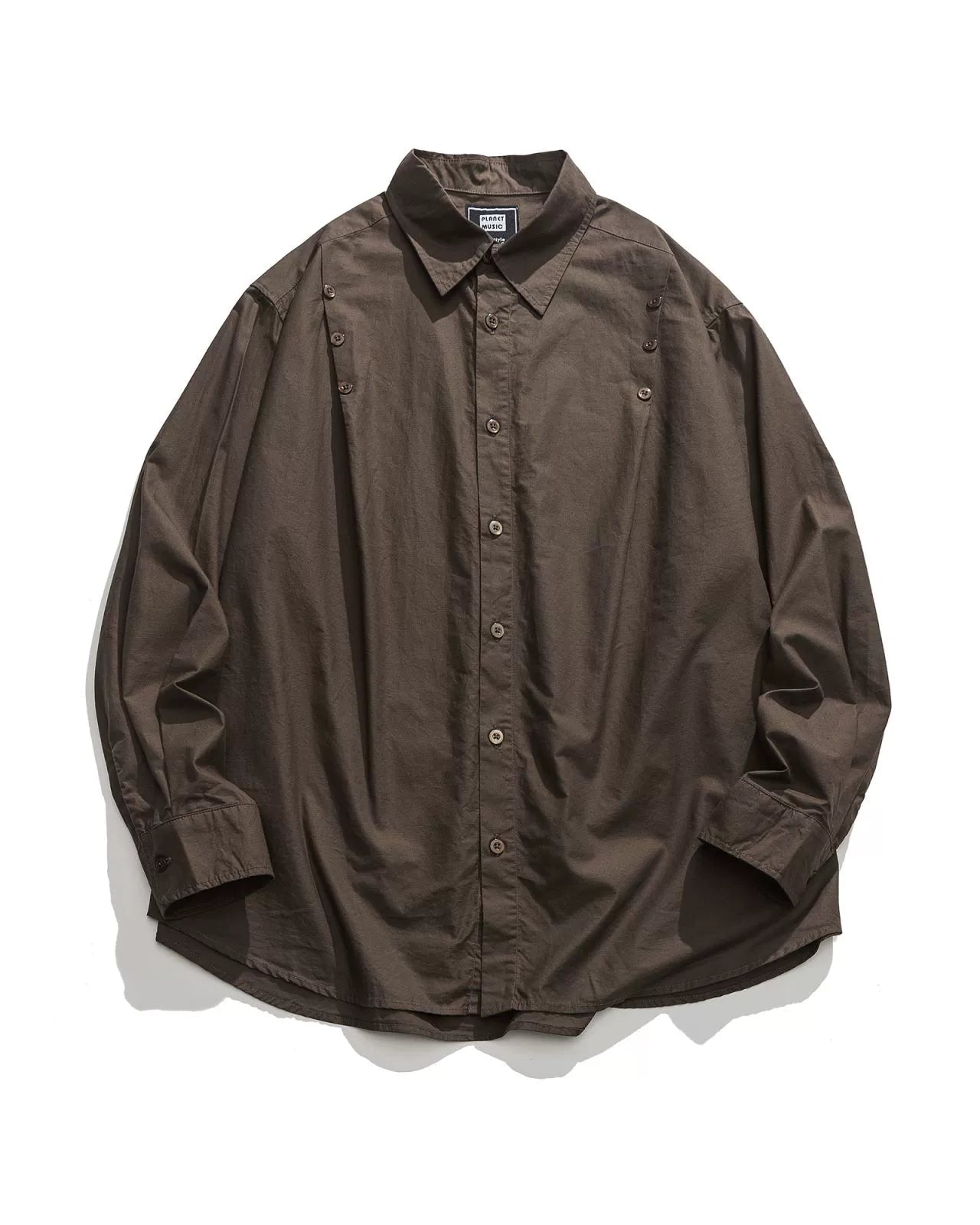 Button Accent Long Sleeve Shirt N0702