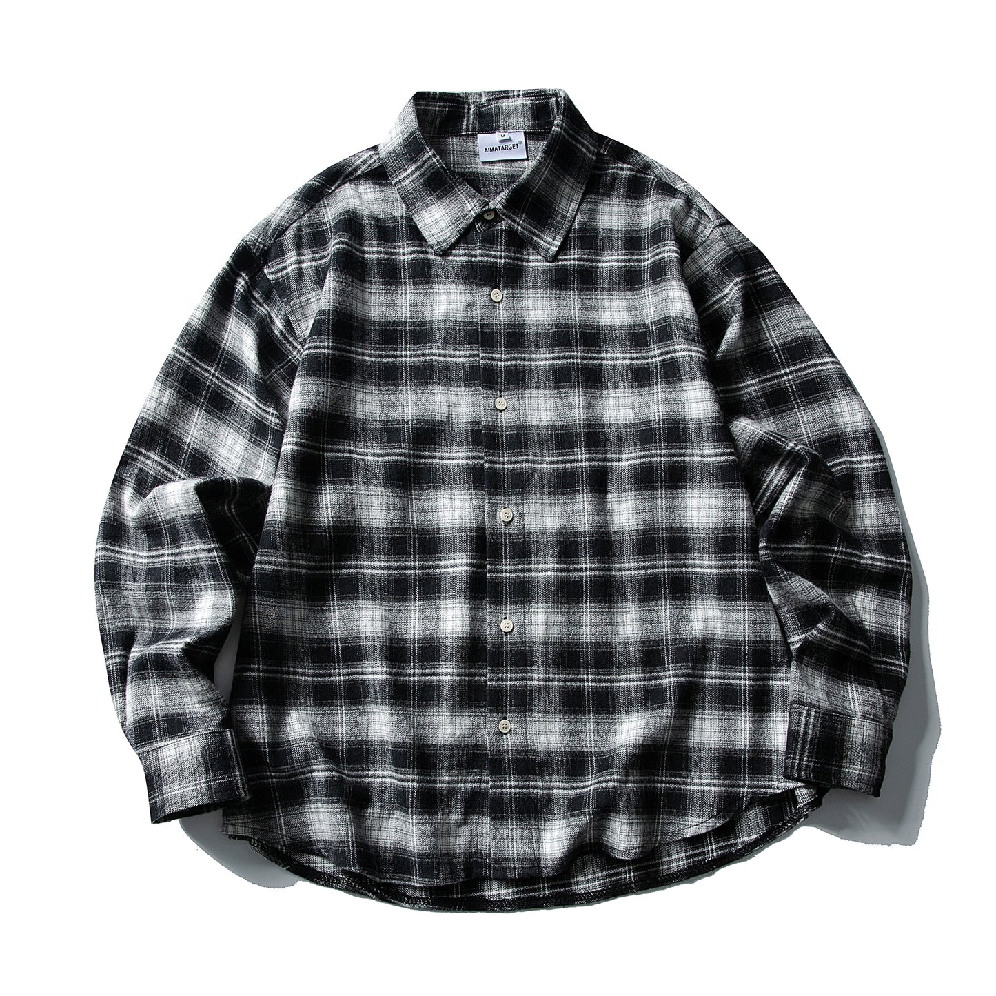 Check Casual Silhouette Long Sleeve Shirt N1000