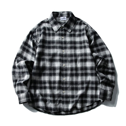 Check Casual Silhouette Long Sleeve Shirt N1000