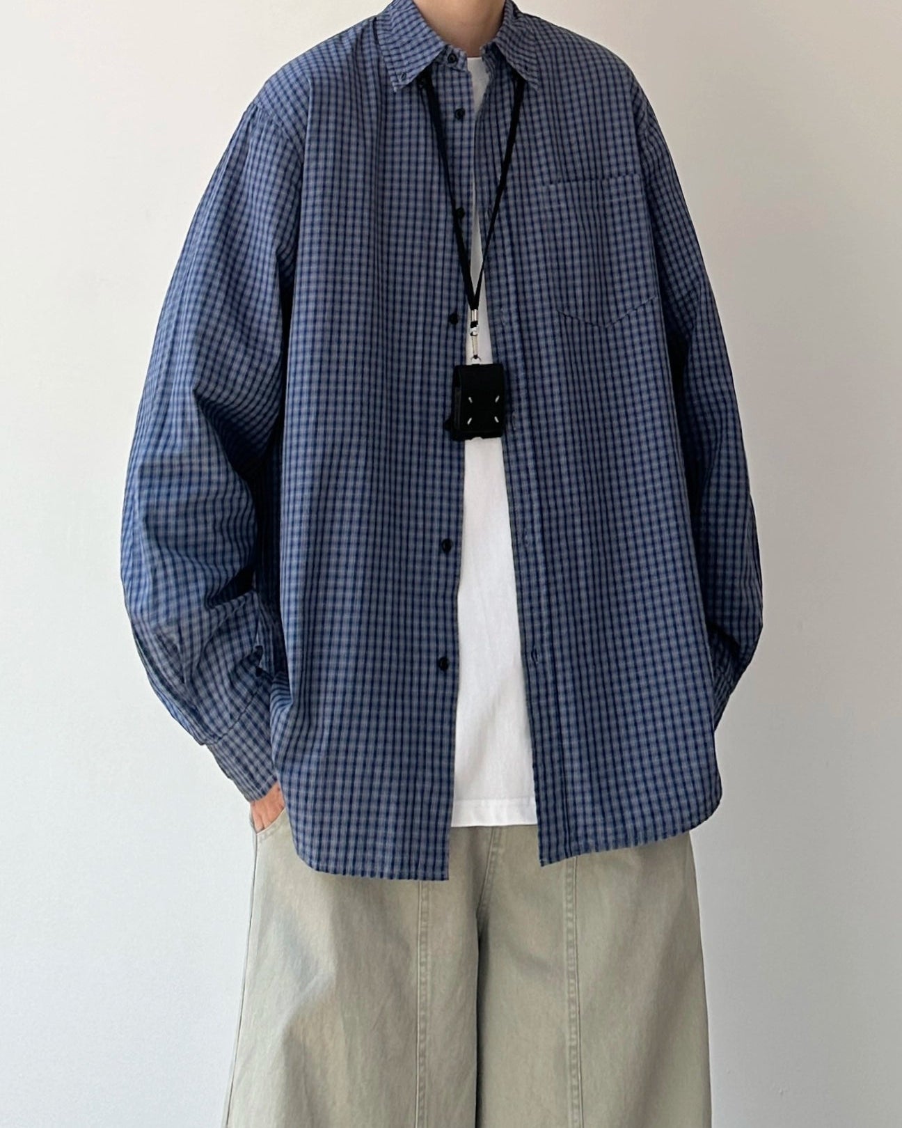Classic Check Button Down Long Shirt N0913