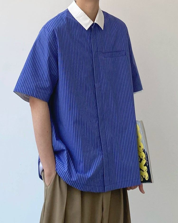 Minimal Stripe Bicolor Shirt N0820