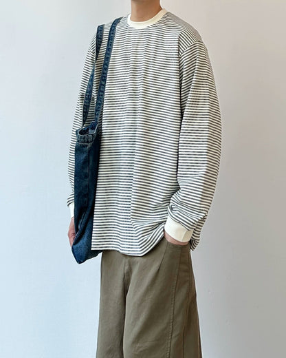 Retro Striped Long Sleeve T-shirt N0846