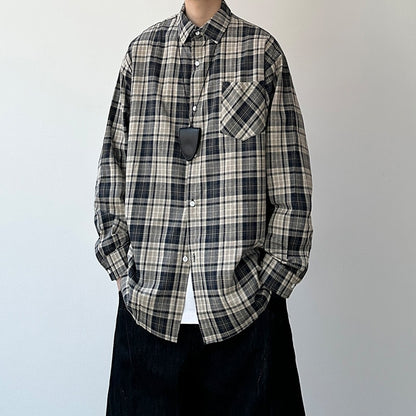 Classic Check Front Pocket Long Sleeve Shirt N1025