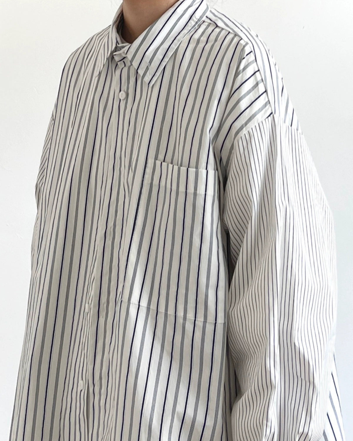 Mixed Stripe Panel Design Shirt N0709