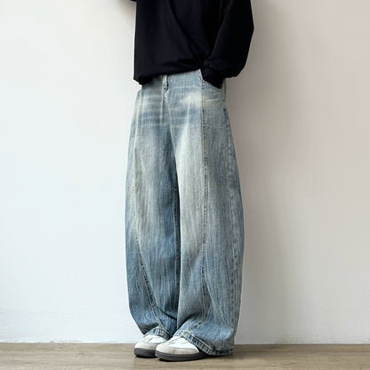 Vintage Wash Wide Denim Pants N0964