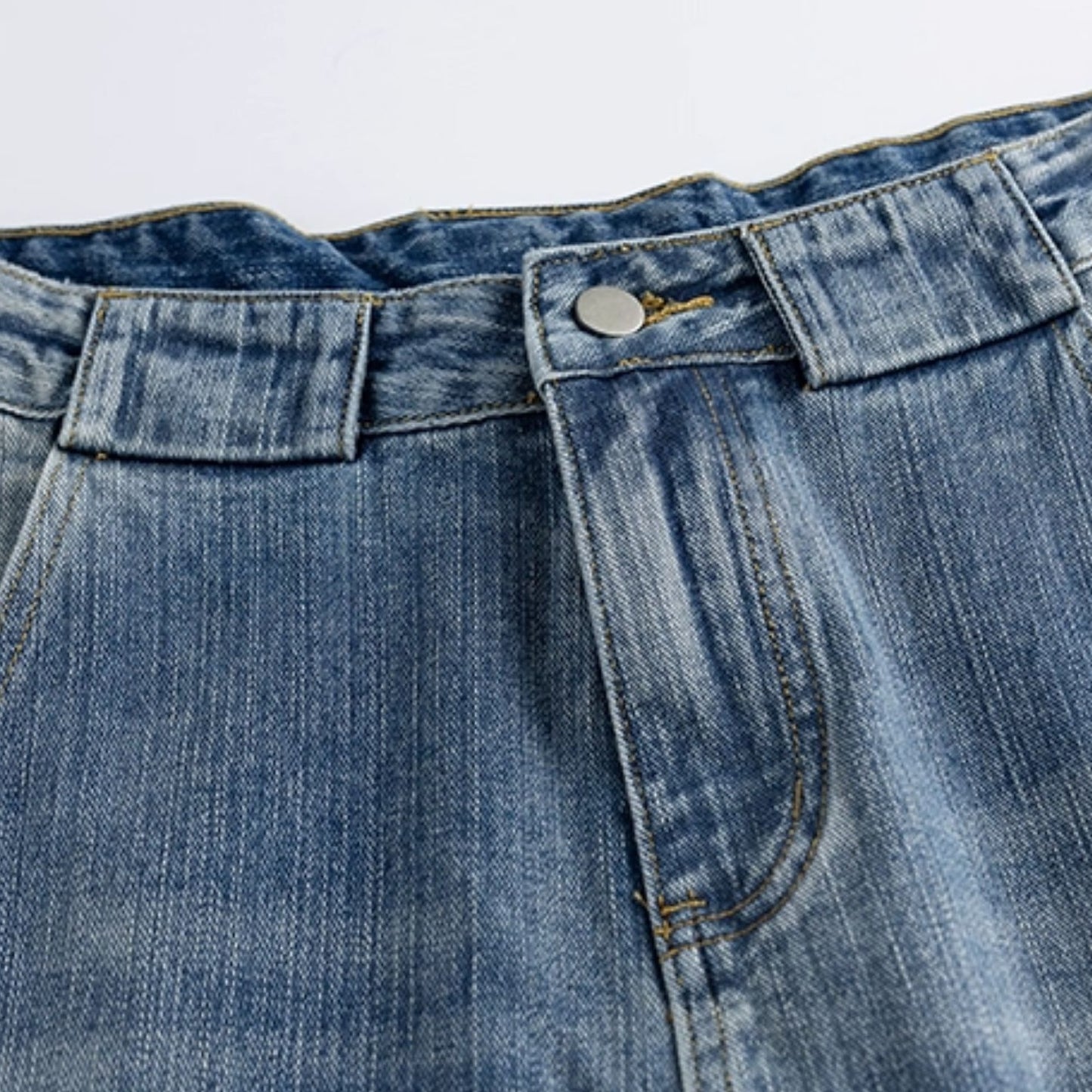 Vintage Wash Wide Denim Pants N0964