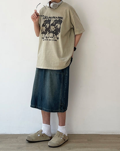 Faded Color Art Short Sleeve Tee N0762