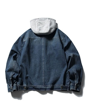 Sweat Hoodie Denim Jacket N0615