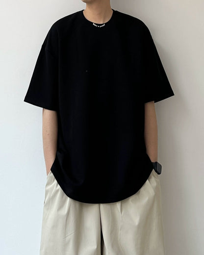 Minimal Design Black Short Sleeve T-Shirt N0828