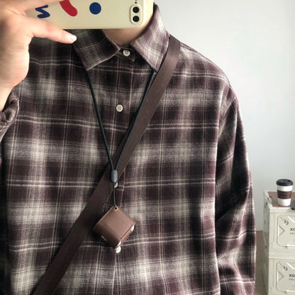 Check Casual Silhouette Long Sleeve Shirt N1000