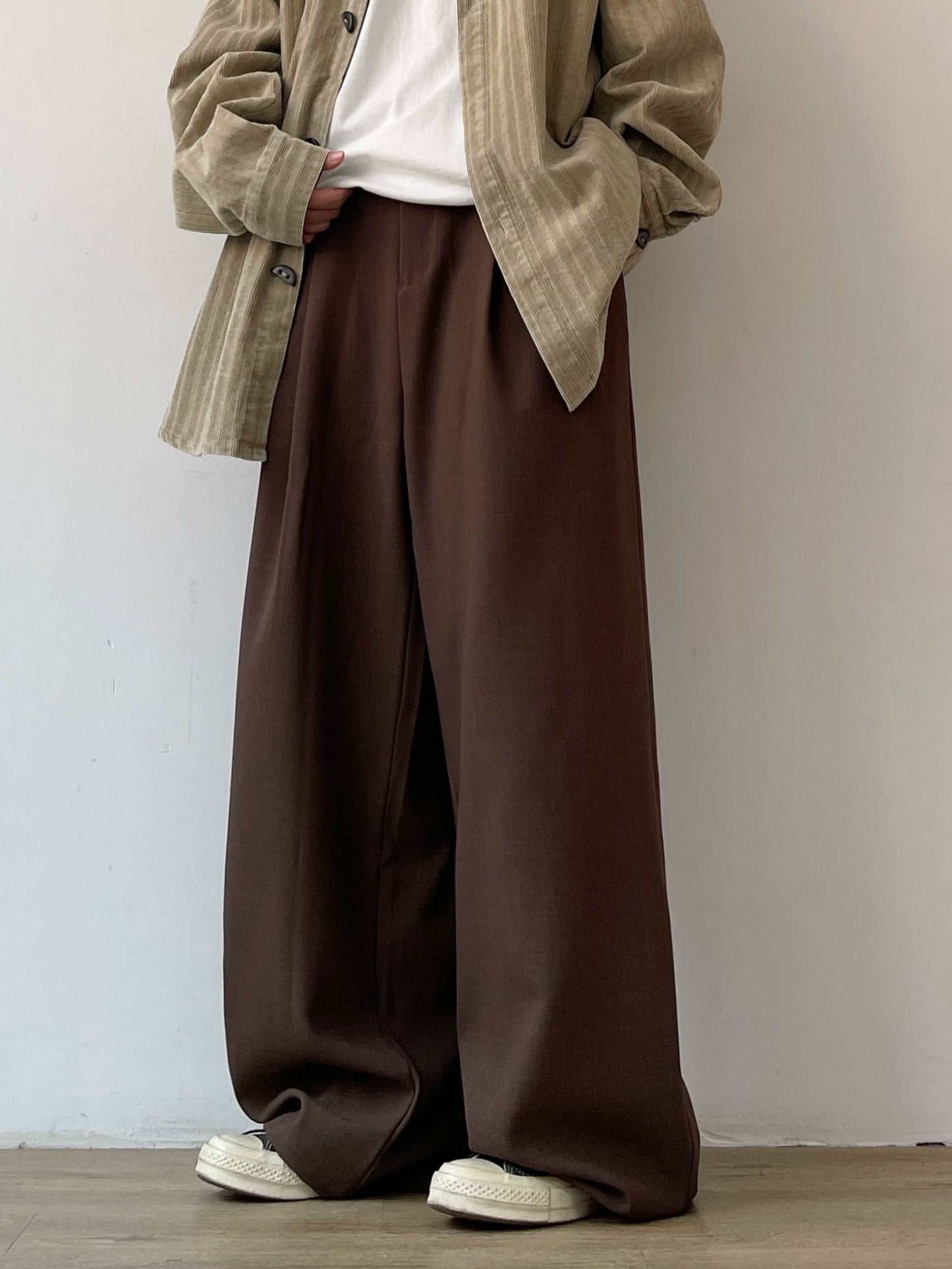 Relaxed Fit Straight Line Wide Pants N0635