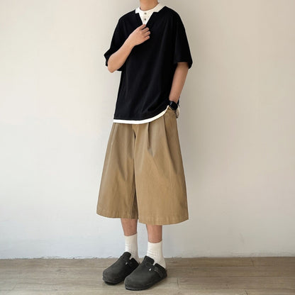 Simple Layered Half Sleeve T-Shirt N1084