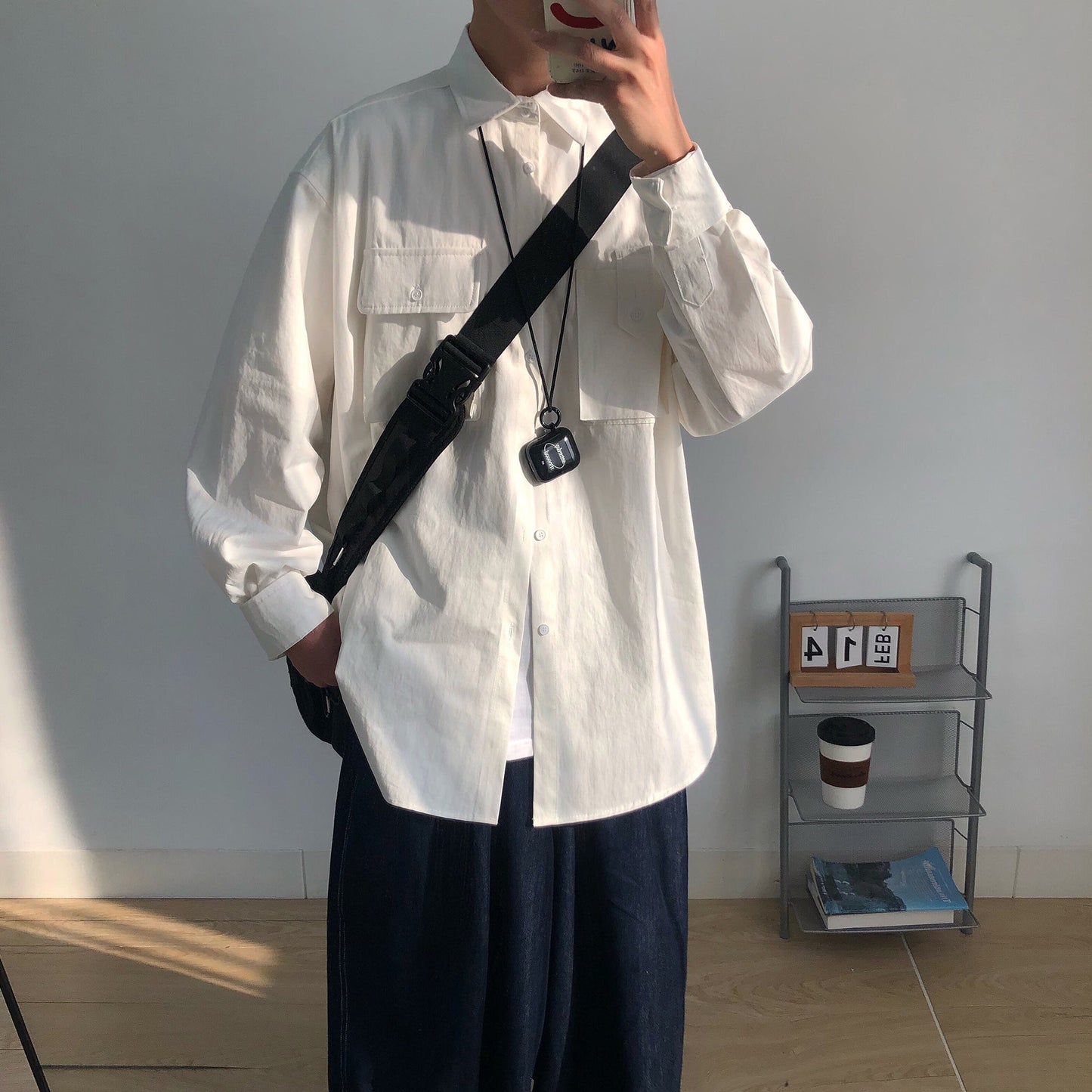 【OUTLET/即納】Casual Loose Long-sleeved Shirt N0378