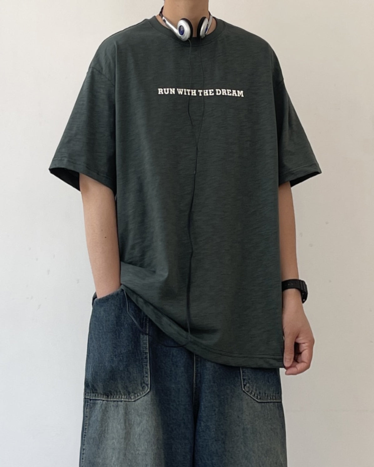 Dream Message Front Print Short Sleeve T-Shirt N0735