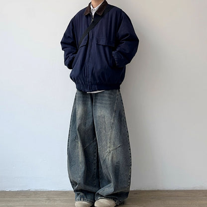 Corduroy Collar Relaxed Silhouette Jacket N0984