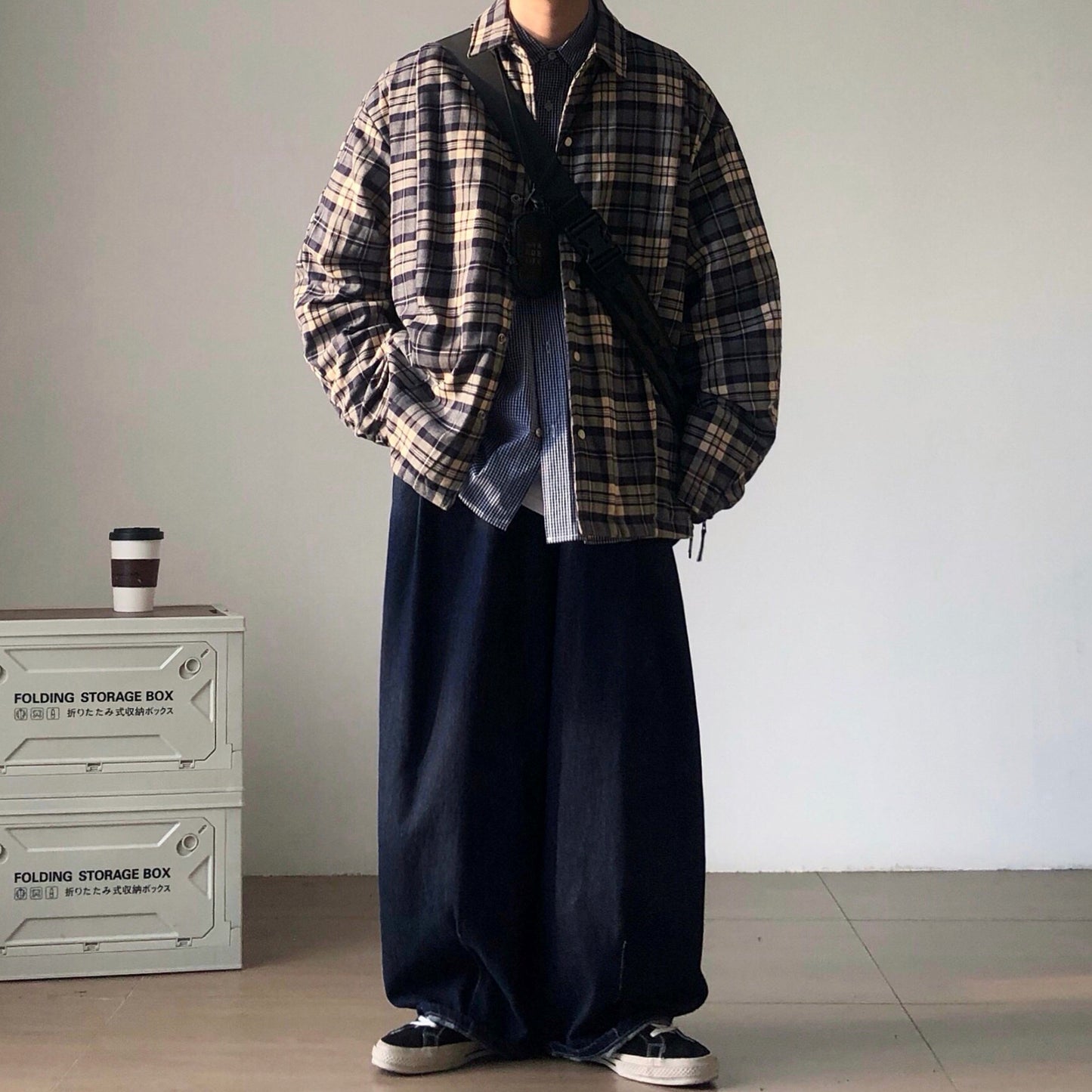 Loose Silhouette Check Shirt Jacket N0998