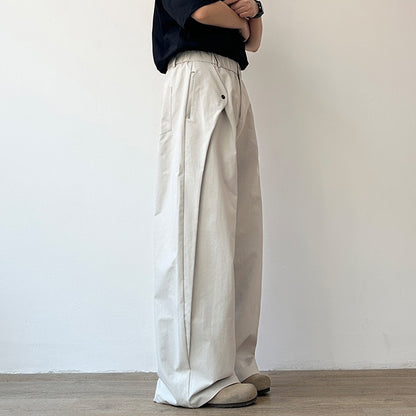 Balloon Silhouette Tuck Design Wide Pants N1065