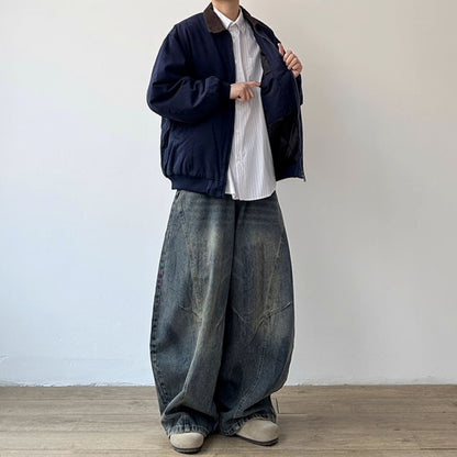 Corduroy Collar Relaxed Silhouette Jacket N0984