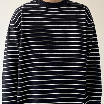 Border Line Loose Knit Sweater N0977