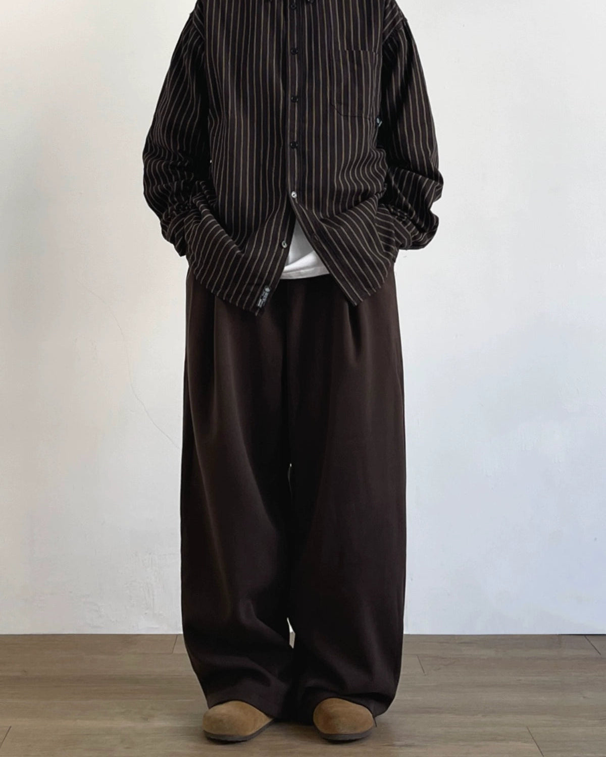 Retro Tweed Wide-Leg Pants N0685