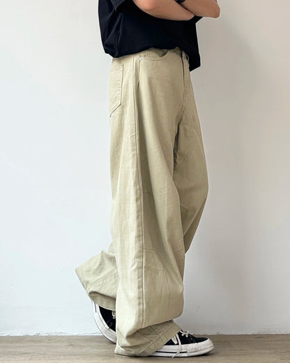 Retro Wide-Leg Work Pants N0873