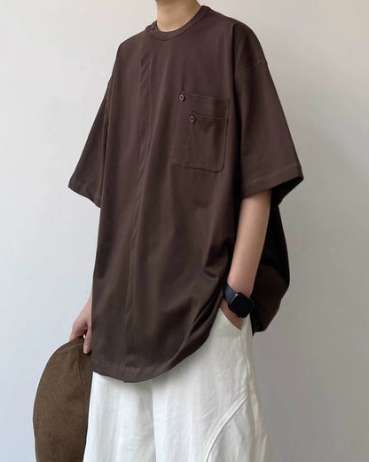 Asymmetric Detail Pocket T-Shirt N0791