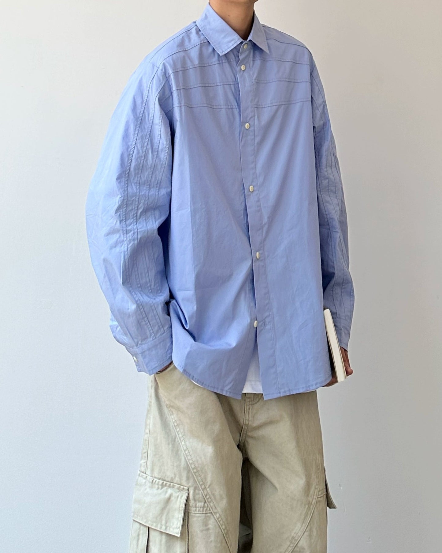 Stitch Line Lose Shirt N0858