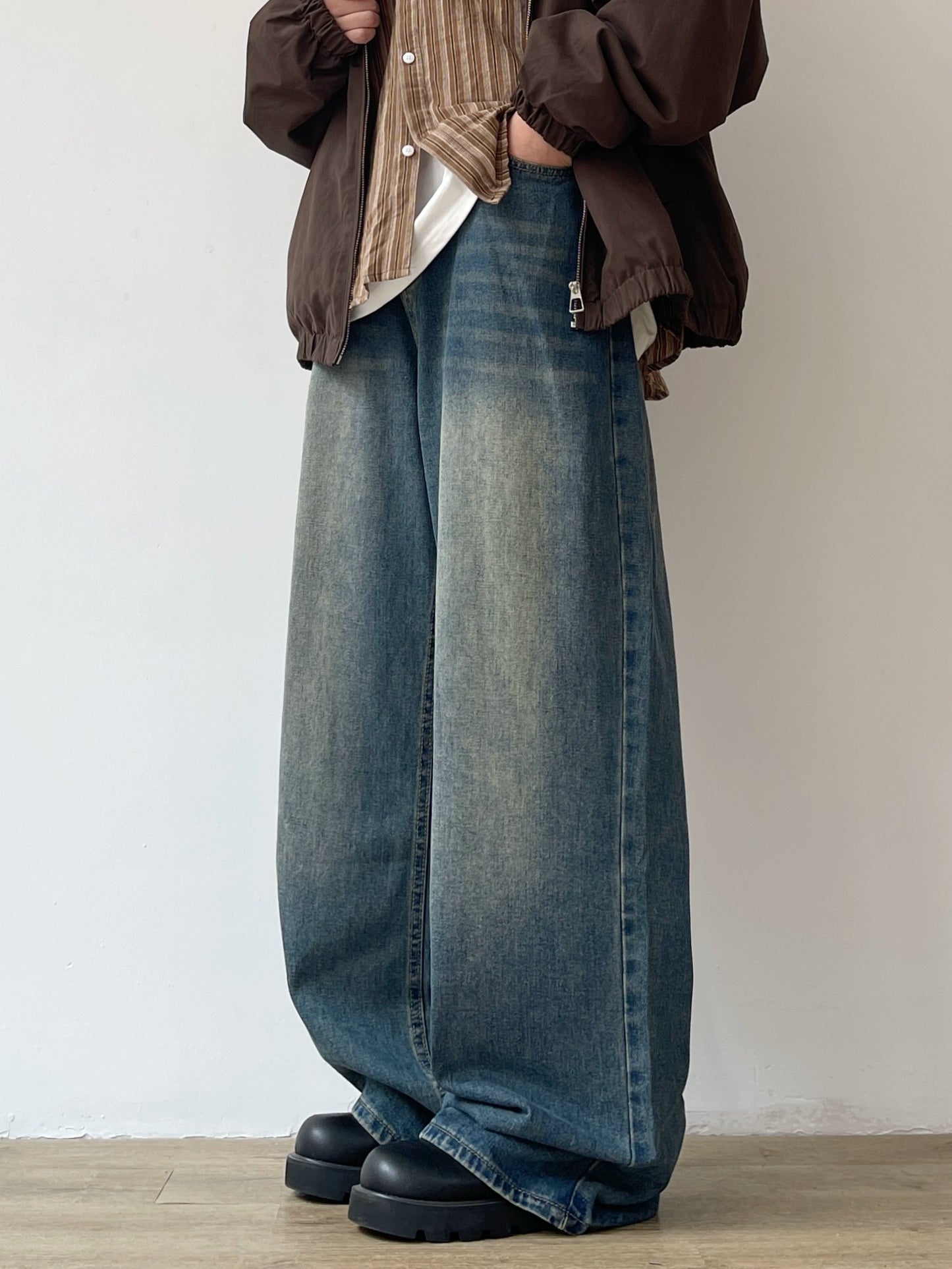 Retro Wide-Leg Unisex Jeans N0604