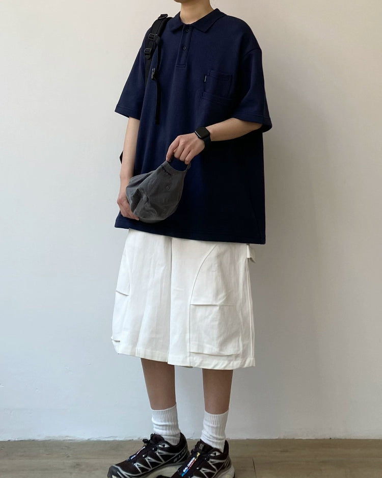 Minimal Design Pocket Polo Tee N0787