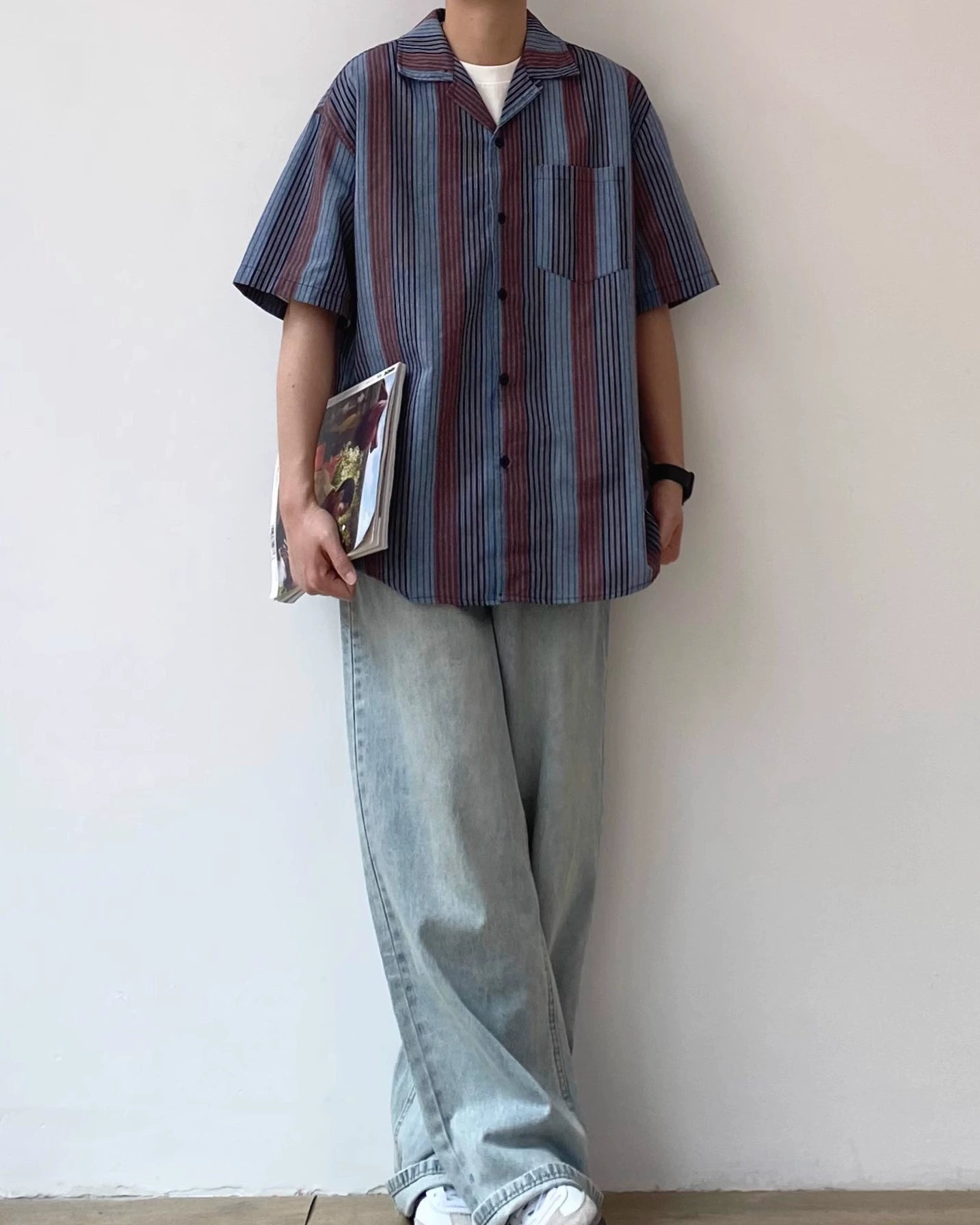 Multi Stripe Relaxed Shirt N0813