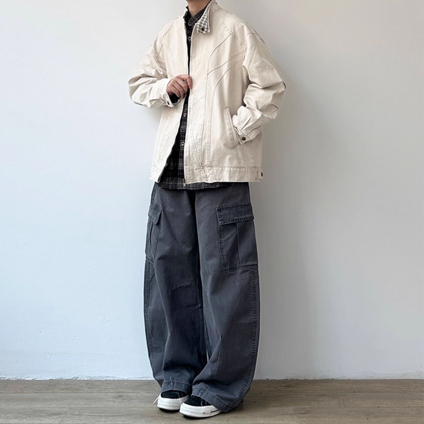 Curved Panel Work Design Jacket N0947