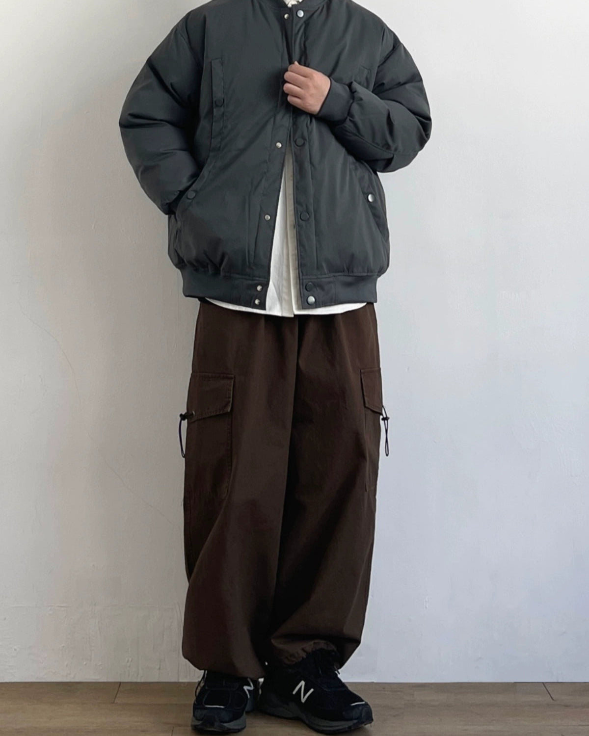 Retro Wide-Leg Drawstring Pants N0690