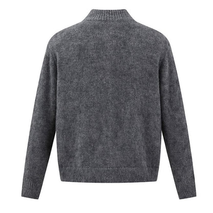 No-Collar Knit Button Cardigan N0981