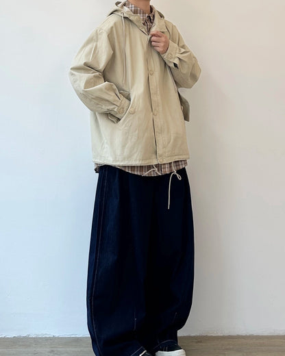 Retro Workwear Hooded Jacket  N0857