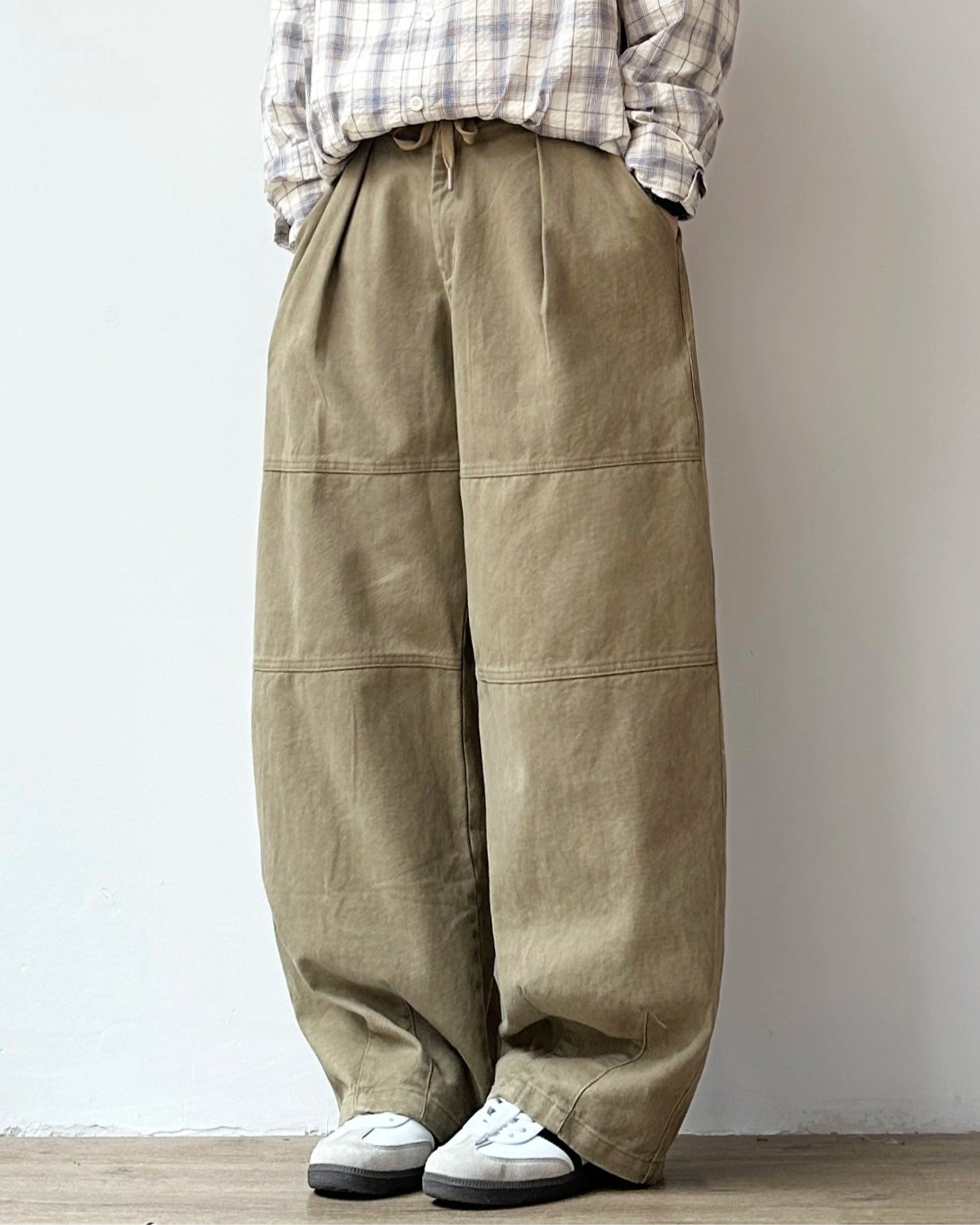 Retro Wide-Leg Work Pants N0869