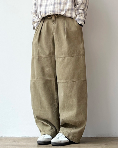 Retro Wide-Leg Work Pants N0869